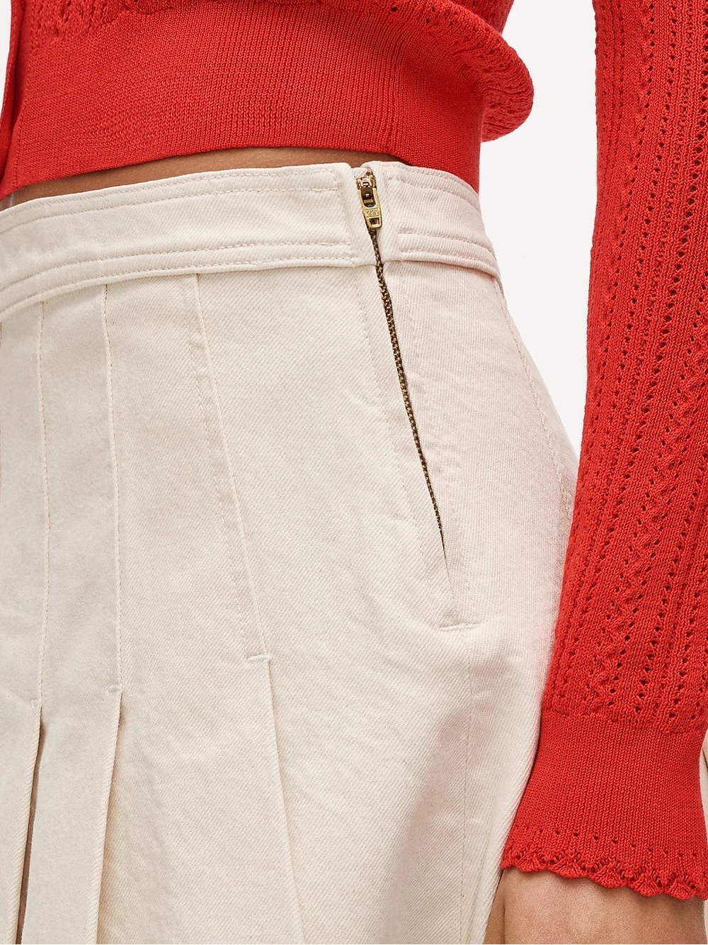 J. Crew Cream Pleated Mini Skirt - Picture 4 of 5